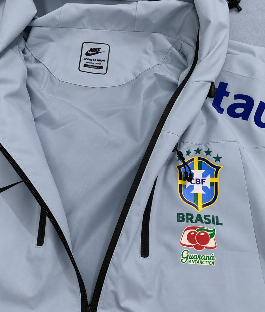 BRAZIL 2026 SILVER HOODED WINDBREAKER
