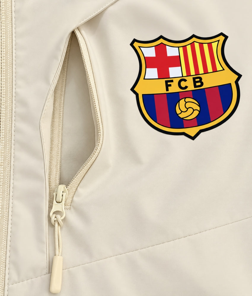 BARCELONA 2026 CREAM HOODED WINDBREAKER