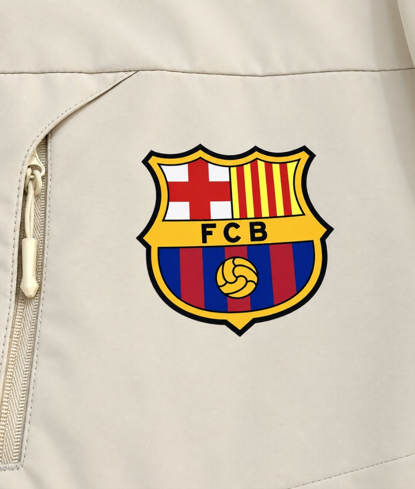 BARCELONA 2026 CREAM HOODED WINDBREAKER