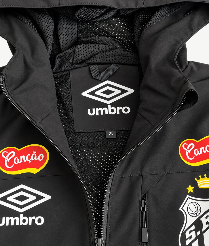 SANTOS 2026 BLACK HOODED WINDBREAKER