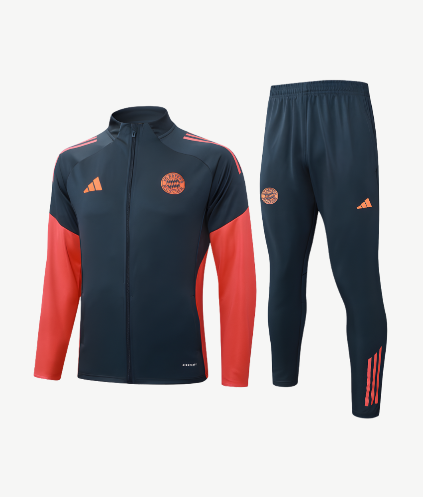 BAYERN MUNICH 2025/26 GREY/RED 1/4 ZIP TRACKSUIT