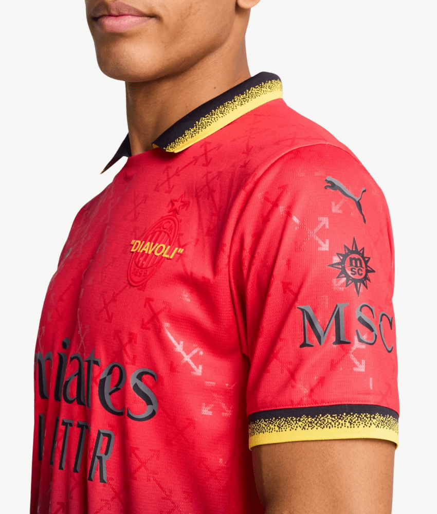 AC MILAN "OFF" FASHION COLLAB RED 2024/25 SPECIAL EDITION SHIRT-Shirt - False9Fits