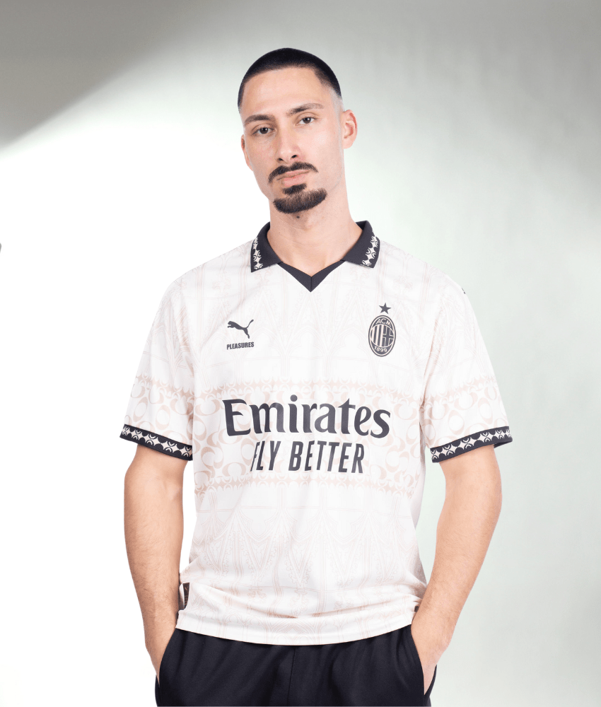 AC MILAN X PUMA X PLEASURES 2023/24 CREAM REPLICA SHIRT-Shirt - False9Fits