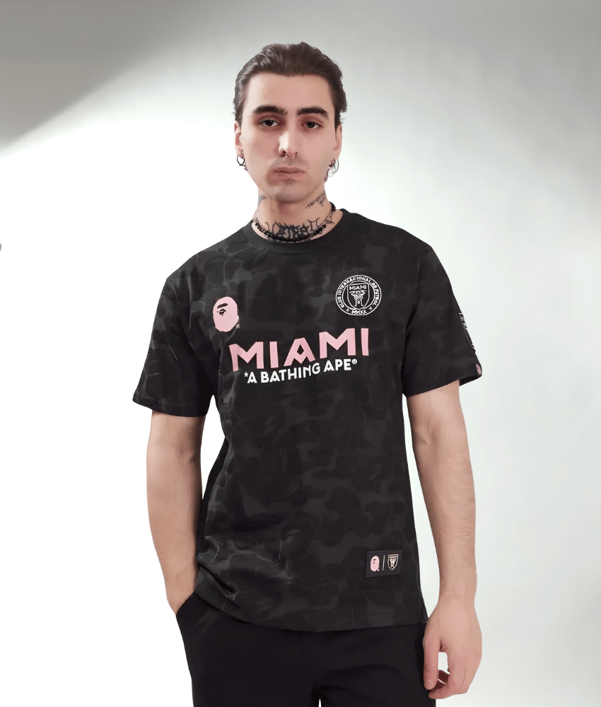 BAPE X INTER MIAMI 2023/24 BLACK CAMO SHIRT-Shirt - False9Fits