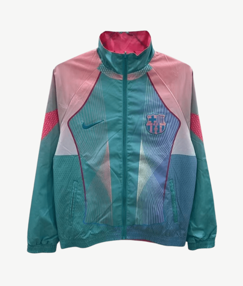 BARCELONA 2025/26 PINK/BLUE REVERSIBLE WINDBREAKER - Tracksuit & Jackets - False9Fits