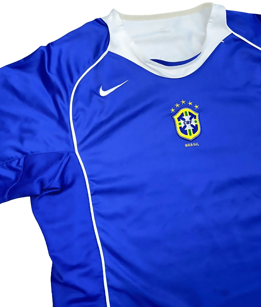BRAZIL 2004 RETRO AWAY SHIRT-Shirt - False9Fits