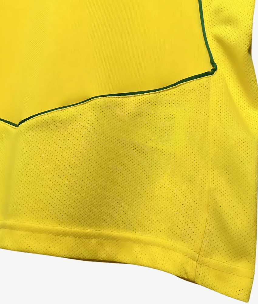 BRAZIL 2004 RETRO HOME SHIRT-Shirt - False9Fits