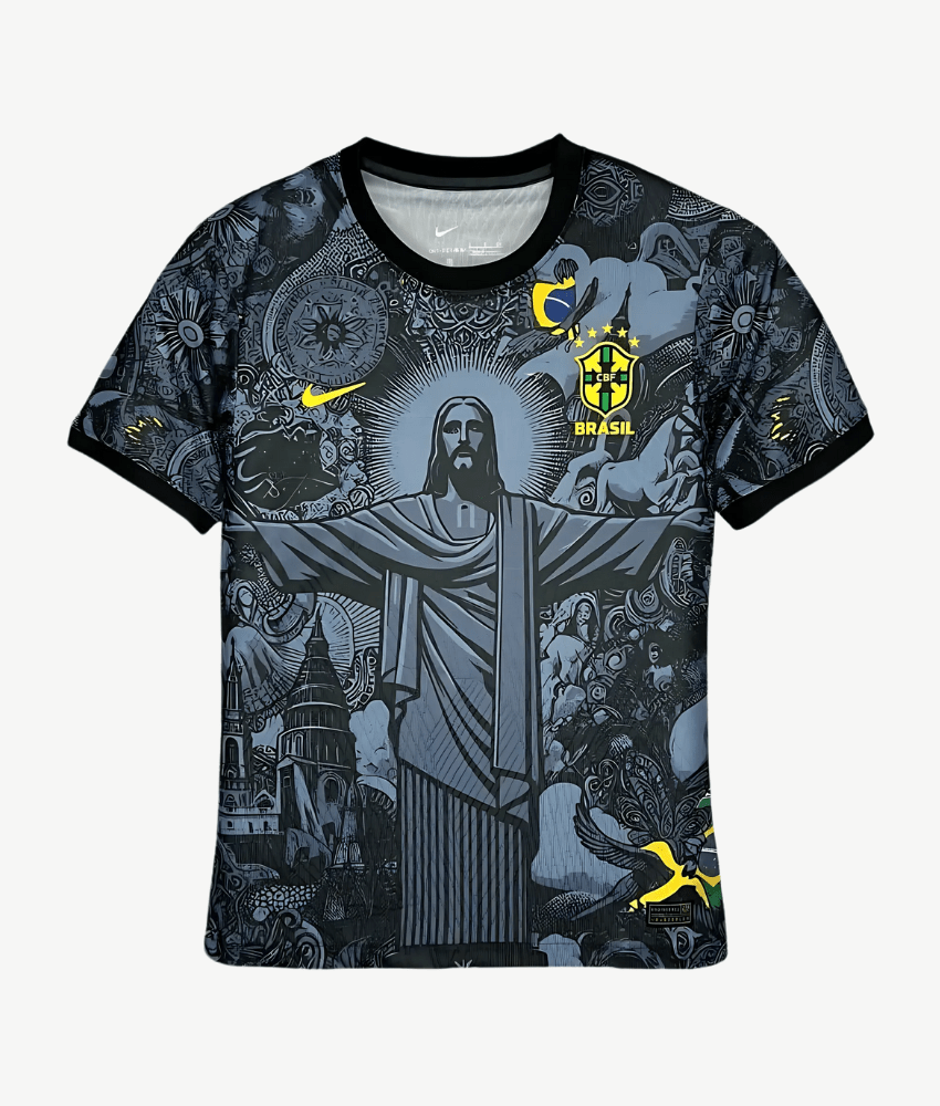 BRAZIL 2024/25 BLACK 'CHRIST THE REDEEMER' SPECIAL EDITION SHIRT-Shirt - False9Fits