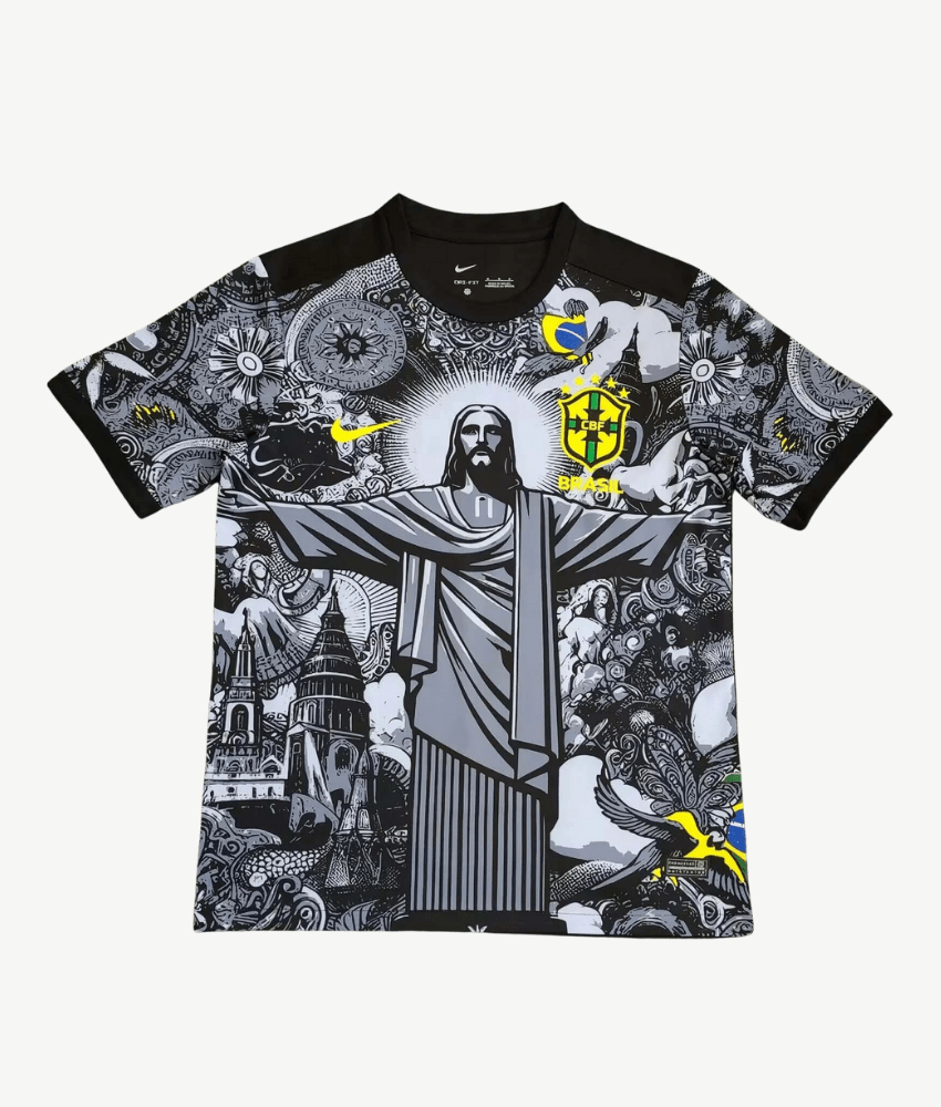 BRAZIL 2024/25 BLACK 'CHRIST THE REDEEMER' SPECIAL EDITION SHIRT-Shirt - False9Fits
