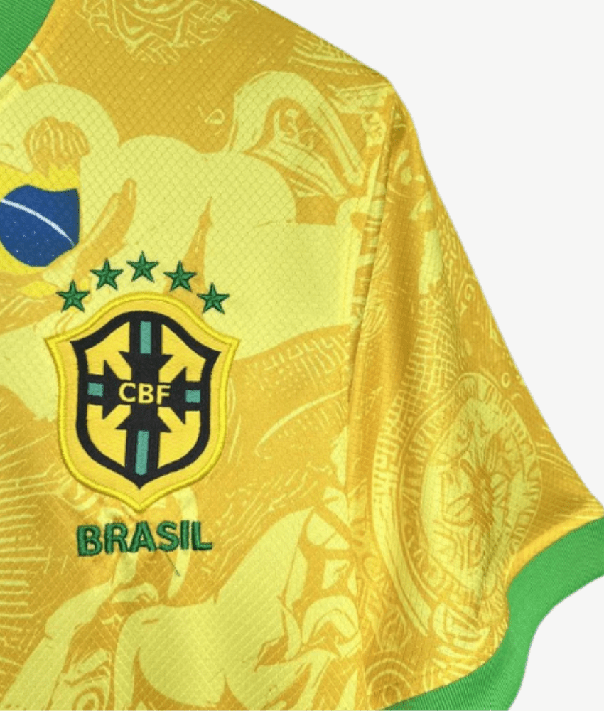 BRAZIL 2024/25 GOLD 'CHRIST THE REDEEMER' SPECIAL EDITION SHIRT-Shirt - False9Fits