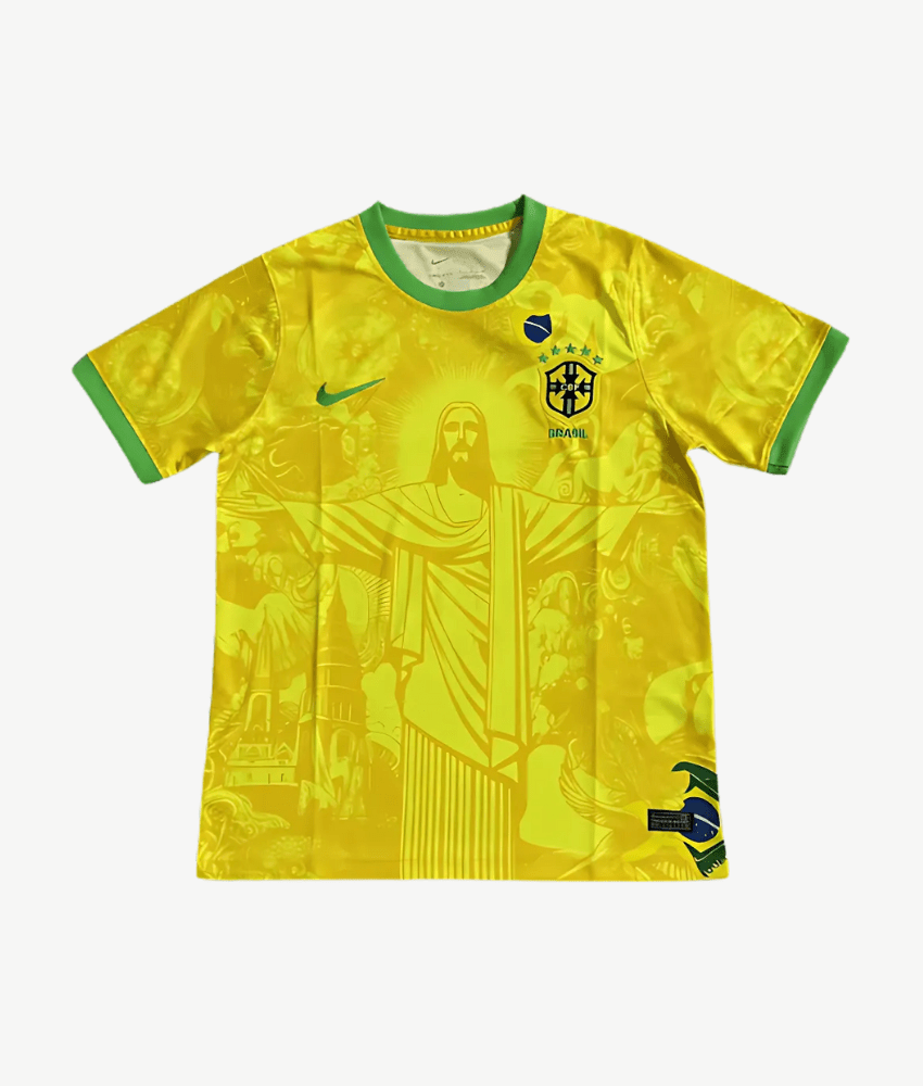 BRAZIL 2024/25 GOLD 'CHRIST THE REDEEMER' SPECIAL EDITION SHIRT-Shirt - False9Fits