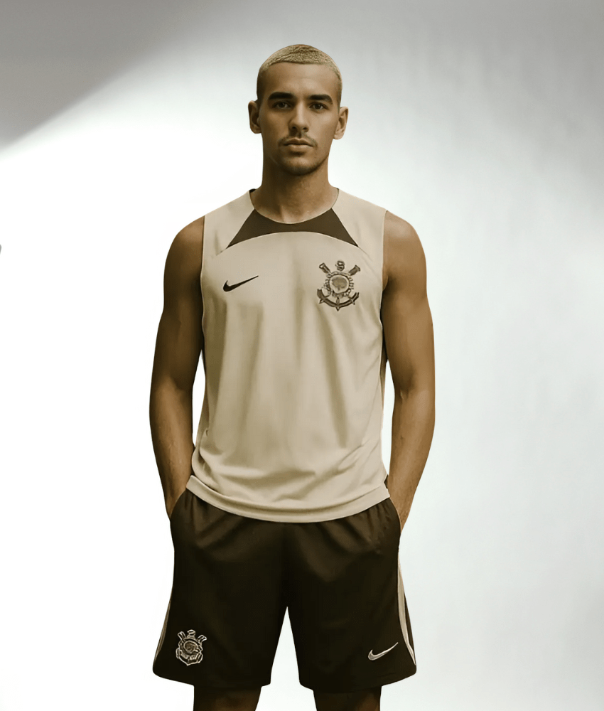 CORINTHIANS 2023 COFFEE/CREAM VEST & SHORTS SET - Vest Set - False9Fits