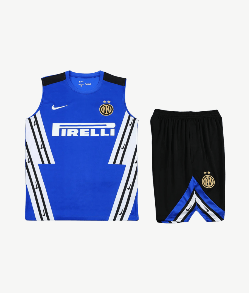 INTER MILAN 2025/26 BLUE 'OLD - SCHOOL' VEST SUMMER SET - Vest Set - False9Fits