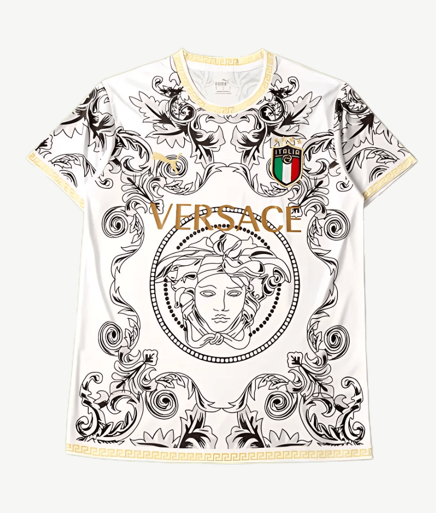 ITALY X VERSACE 2022 CONCEPT (WHITE) HOME SHIRT-Shirt - False9Fits