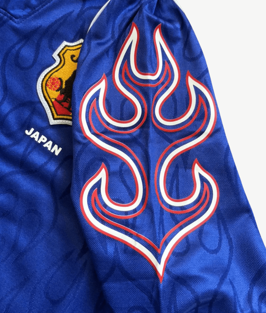 JAPAN 1998 BLUE 'FLAME' RETRO SHIRT-Shirt - False9Fits