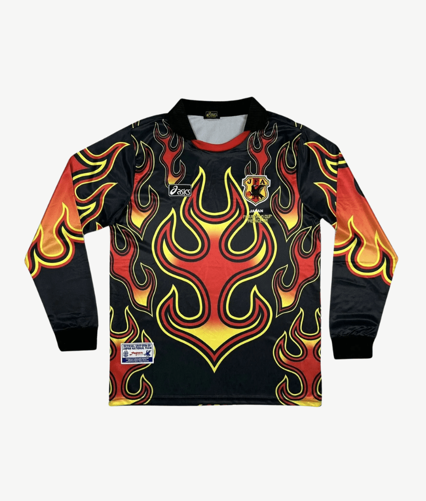JAPAN 1998 LEGENDARY 'FLAME' RETRO GK SHIRT-Shirt - False9Fits