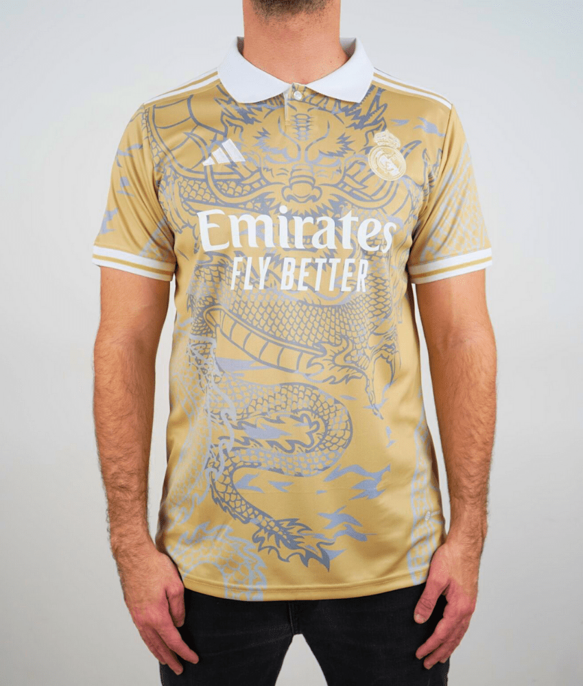 REAL MADRID 2023/24 'DRAGON' SPECIAL EDITION (GOLDEN) SHIRT-Shirt - False9Fits