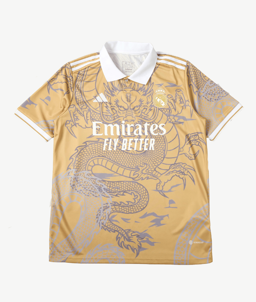 REAL MADRID 2023/24 'DRAGON' SPECIAL EDITION (GOLDEN) SHIRT-Shirt - False9Fits