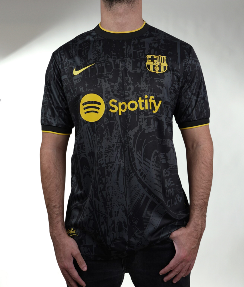 FC Barcelona 2023-24 City Map Black & Gold Shirt