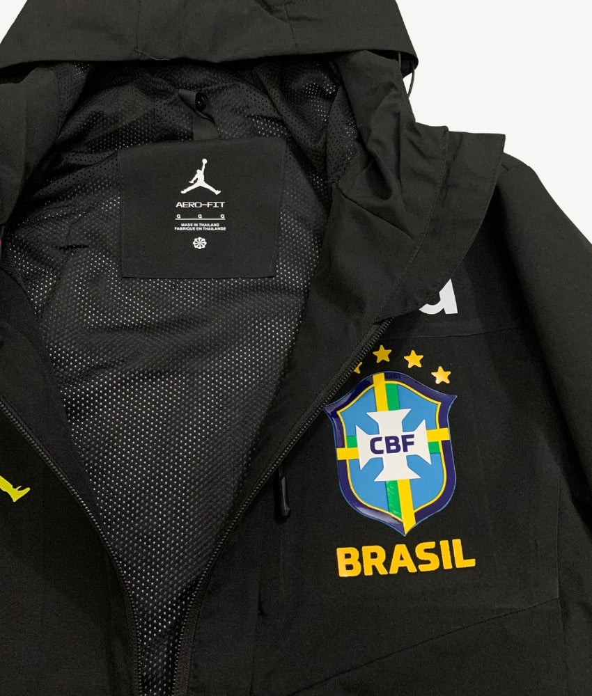 BRAZIL 2026 BLACK HOODED WINDBREAKER