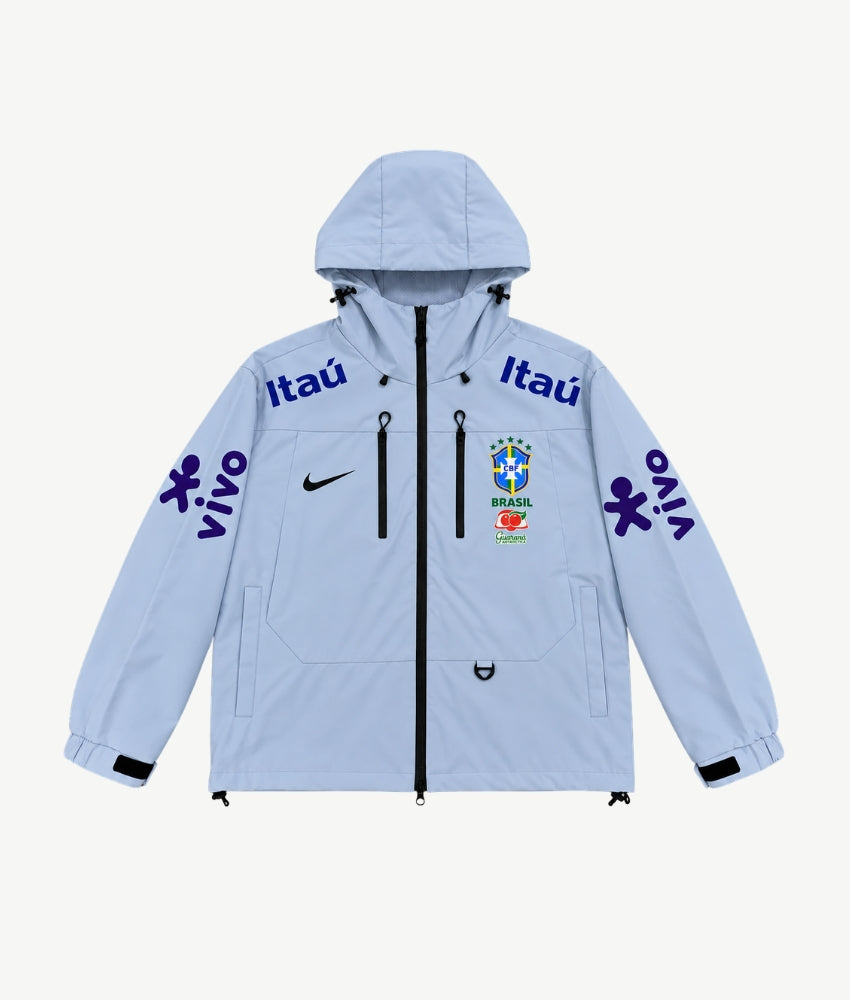 BRAZIL 2026 SILVER HOODED WINDBREAKER