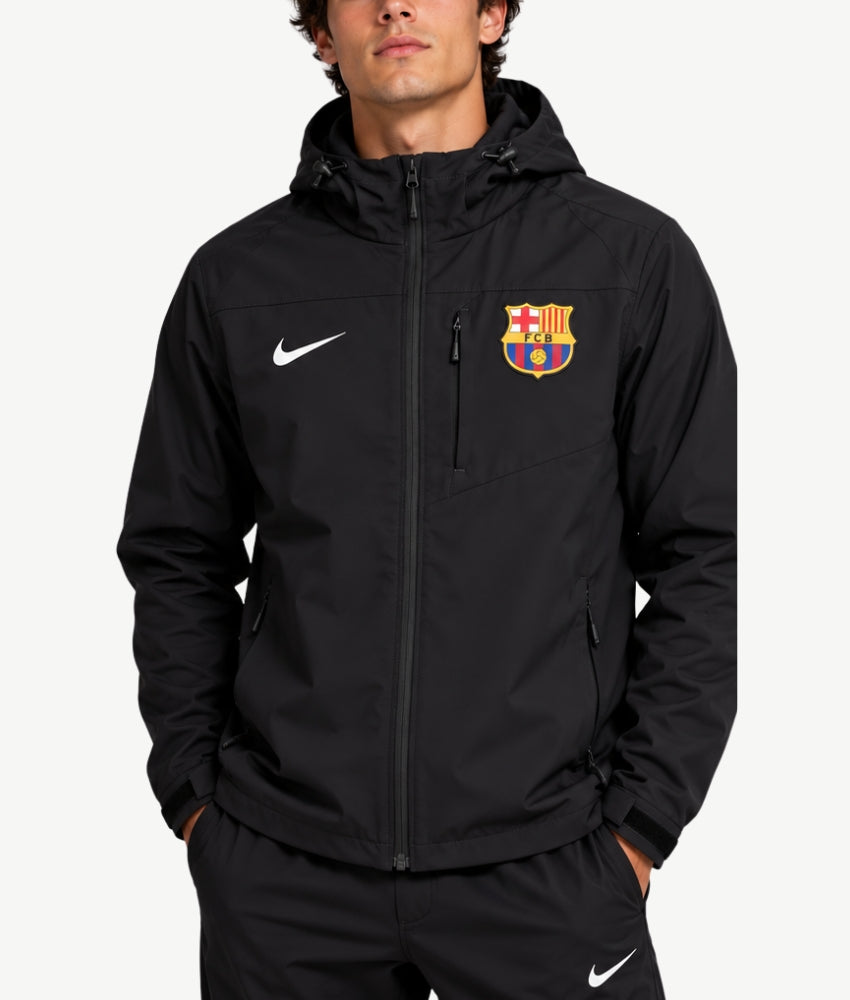 BARCELONA 2026 BLACK HOODED WINDBREAKER