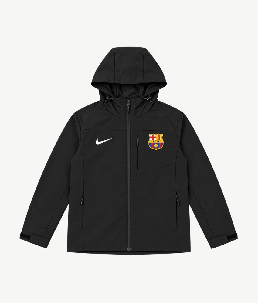 BARCELONA 2026 BLACK HOODED WINDBREAKER