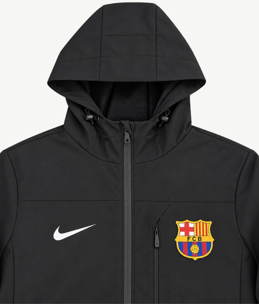 BARCELONA 2026 BLACK HOODED WINDBREAKER
