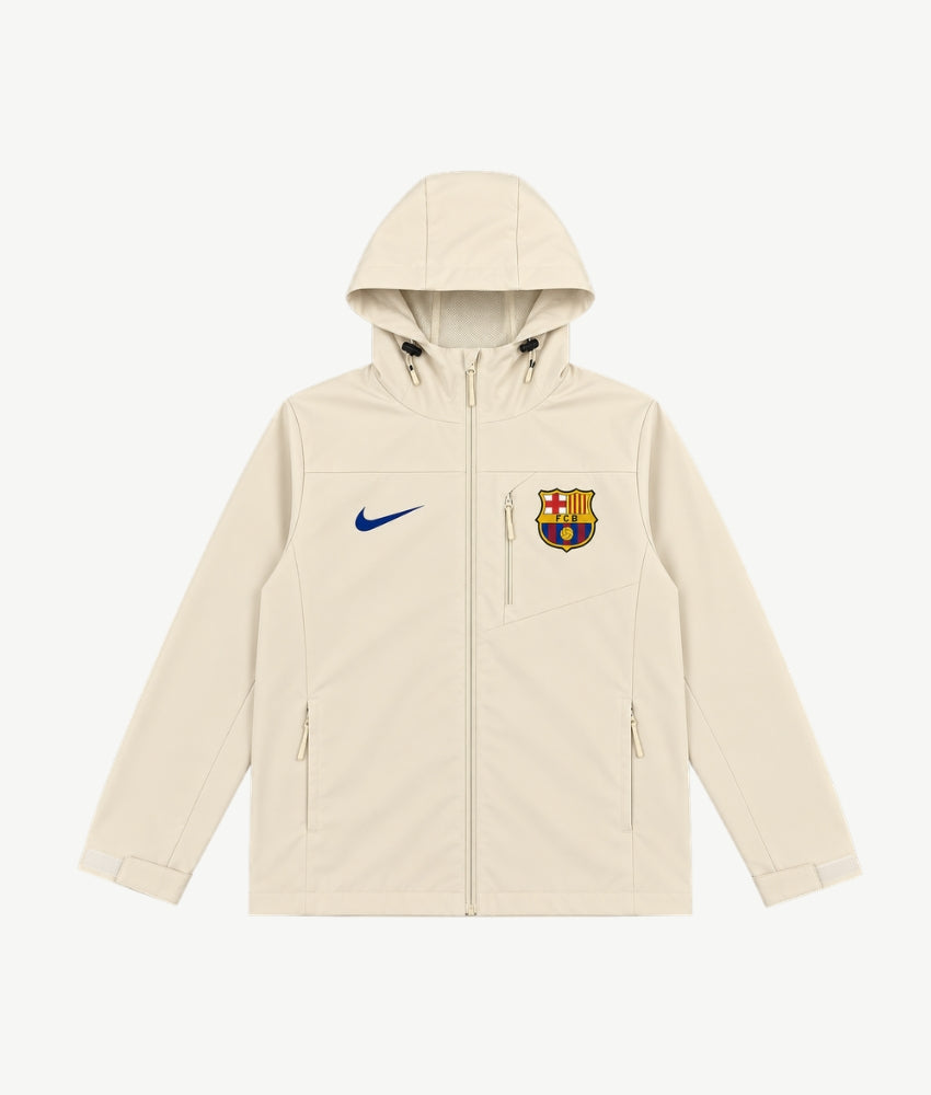 BARCELONA 2026 CREAM HOODED WINDBREAKER