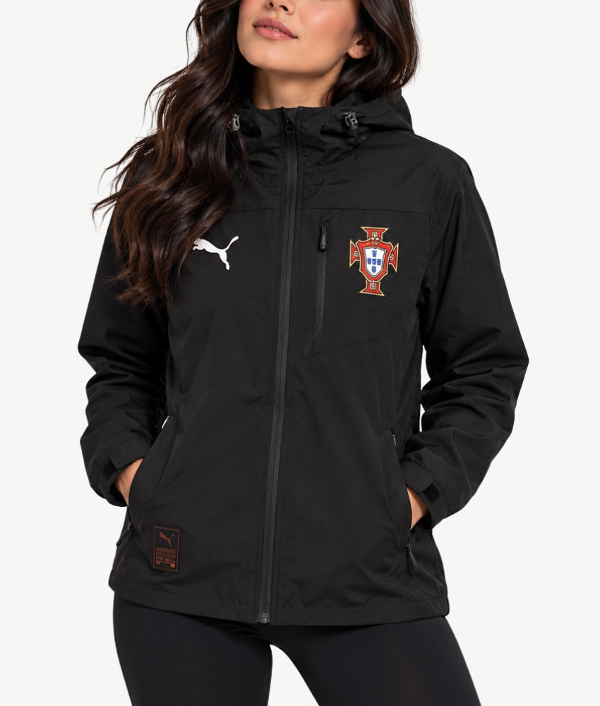 PORTUGAL 2026 BLACK HOODED WINDBREAKER