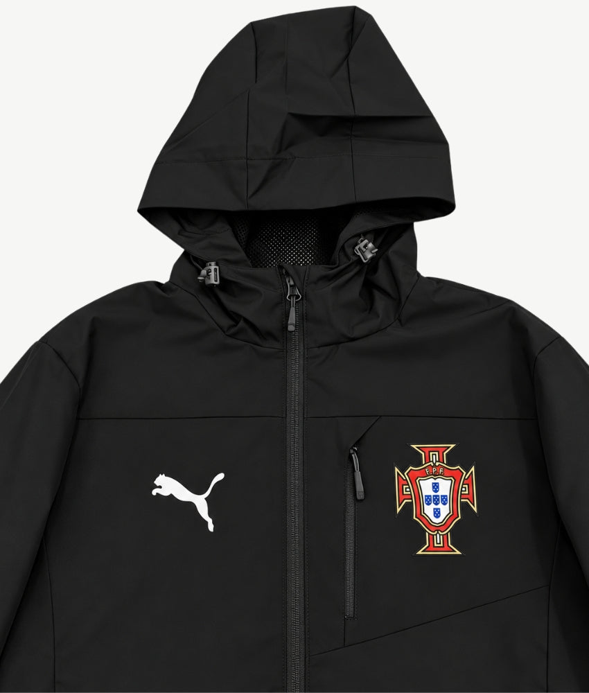 PORTUGAL 2026 BLACK HOODED WINDBREAKER