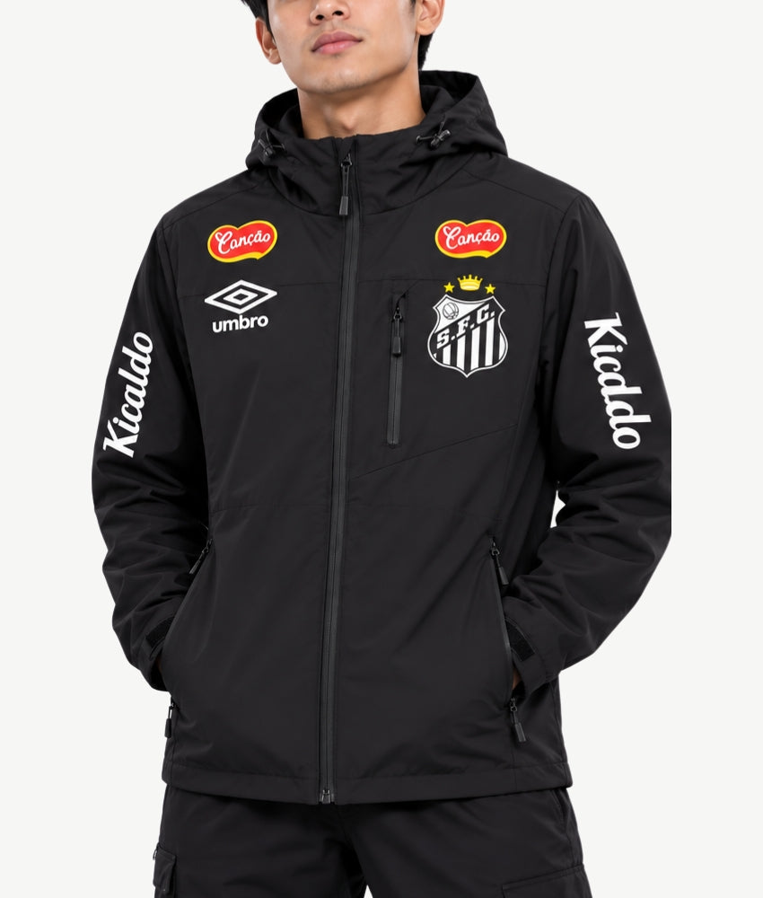 SANTOS 2026 BLACK HOODED WINDBREAKER