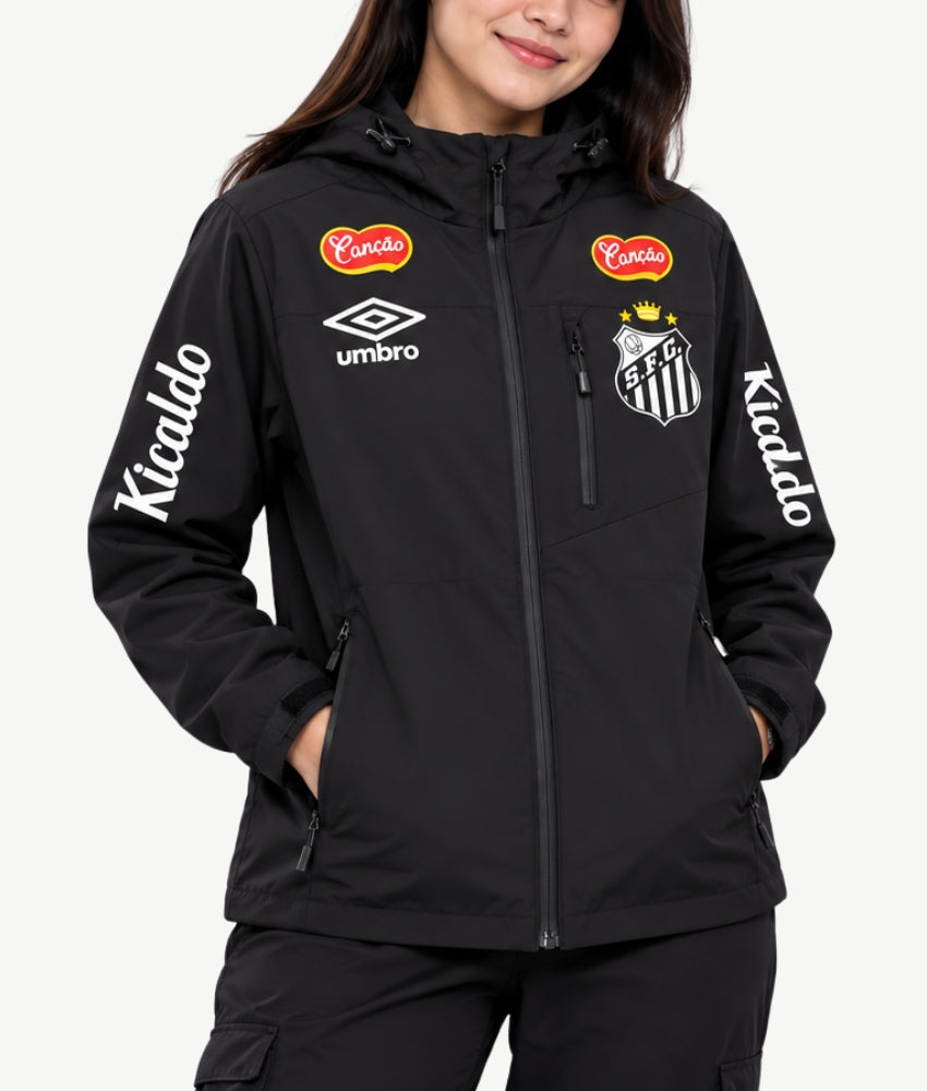 SANTOS 2026 BLACK HOODED WINDBREAKER