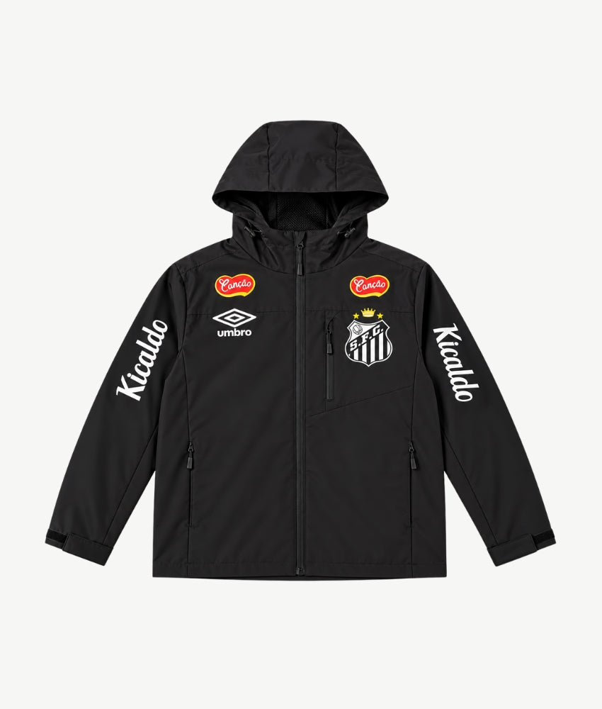 SANTOS 2026 BLACK HOODED WINDBREAKER