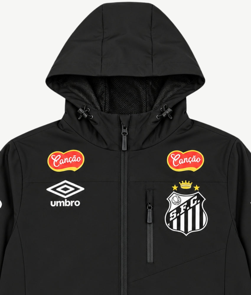 SANTOS 2026 BLACK HOODED WINDBREAKER