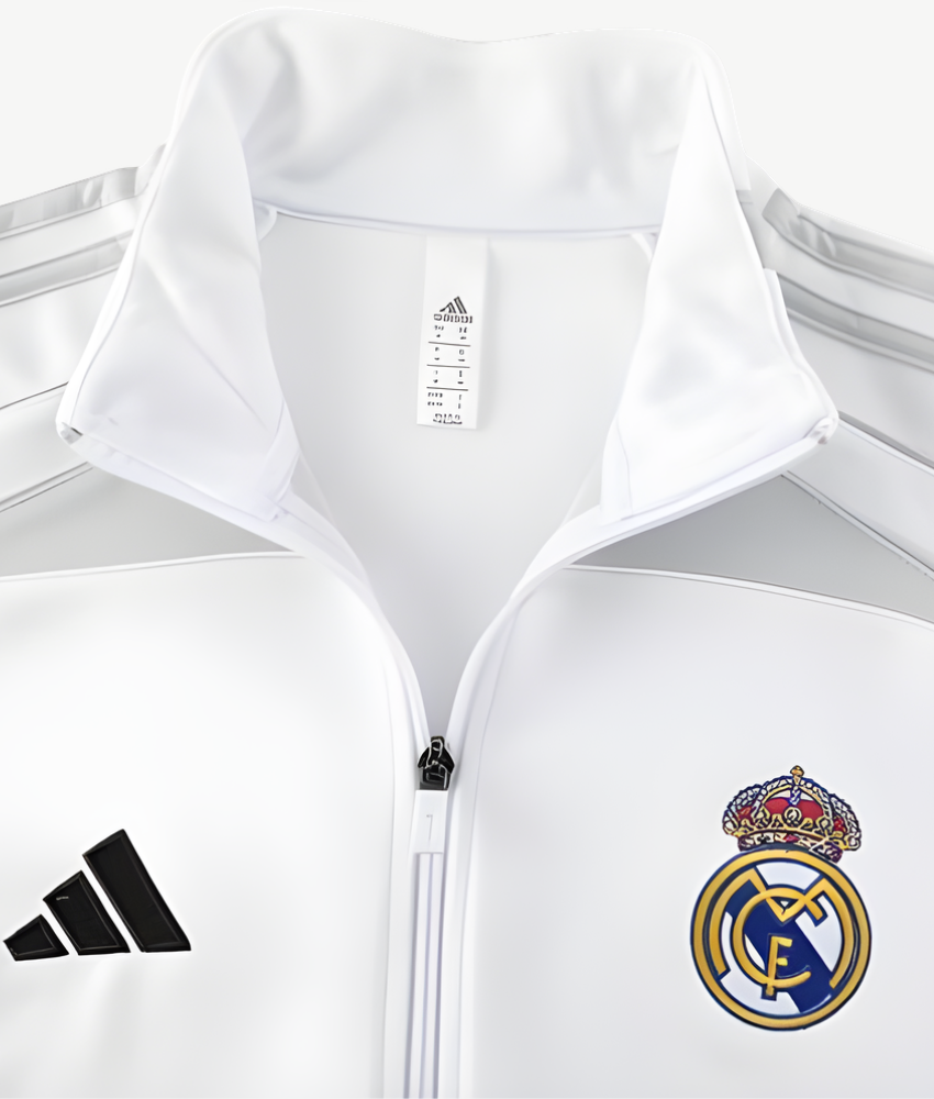 REAL MADRID 2025/26 WHITE FULL ZIP TRACKSUIT