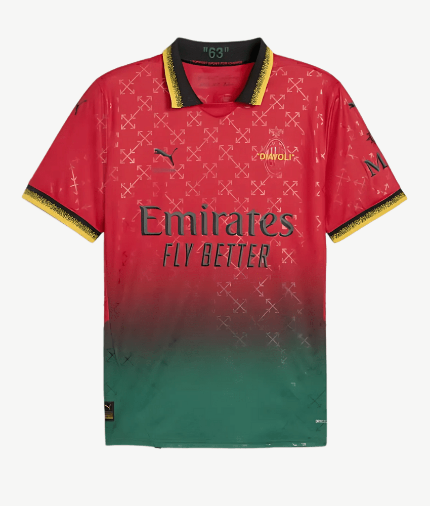AC MILAN "OFF" FASHION COLLAB RED 2024/25 SPECIAL EDITION SHIRT-Shirt - False9Fits