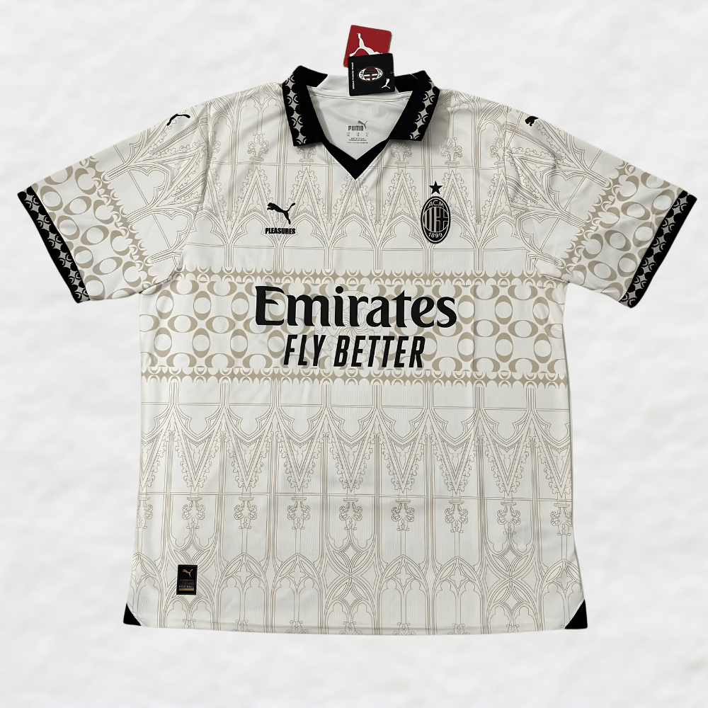 AC MILAN X PUMA X PLEASURES 2023/24 CREAM REPLICA SHIRT-Shirt - False9Fits
