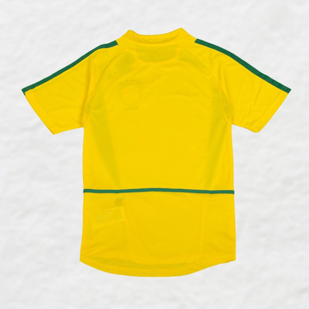 BRAZIL 2002 HOME RETRO SHIRT-Shirt - False9Fits