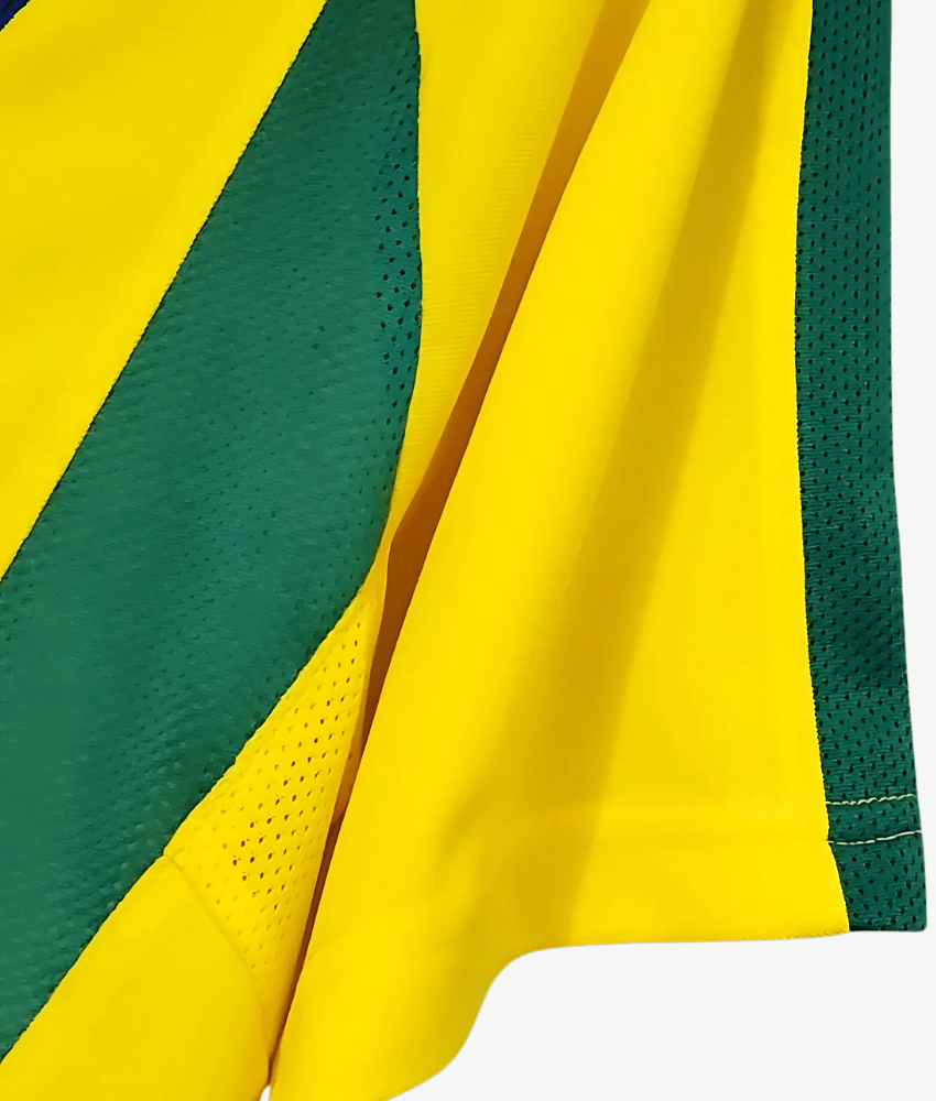 BRAZIL 2002 HOME RETRO SHIRT-Shirt - False9Fits