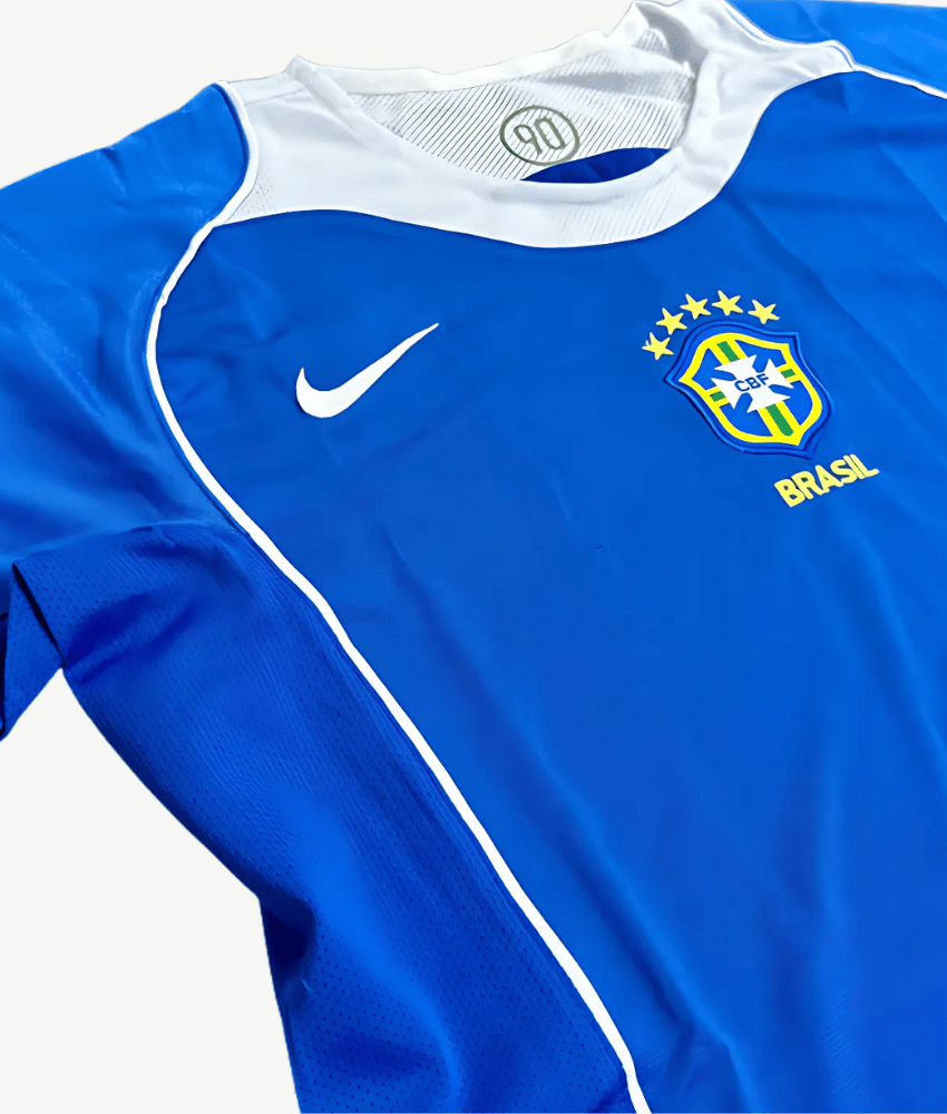 BRAZIL 2004 RETRO AWAY SHIRT-Shirt - False9Fits