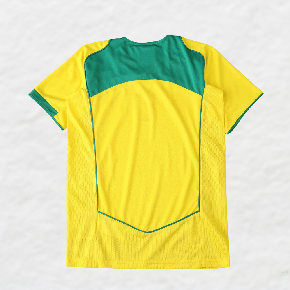 BRAZIL 2004 RETRO HOME SHIRT-Shirt - False9Fits