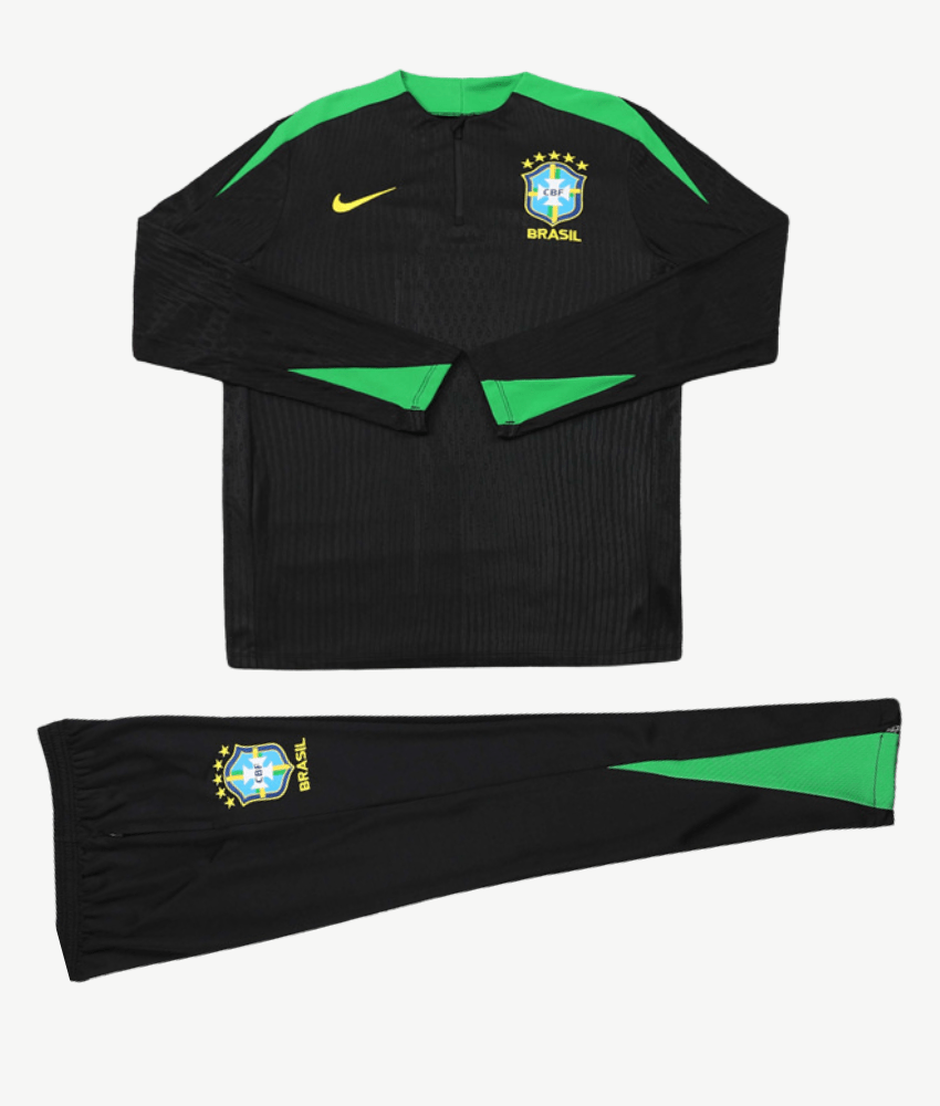 BRAZIL 2024/25 BLACK TRAINING TRACKSUIT - Tracksuit & Jackets - False9Fits