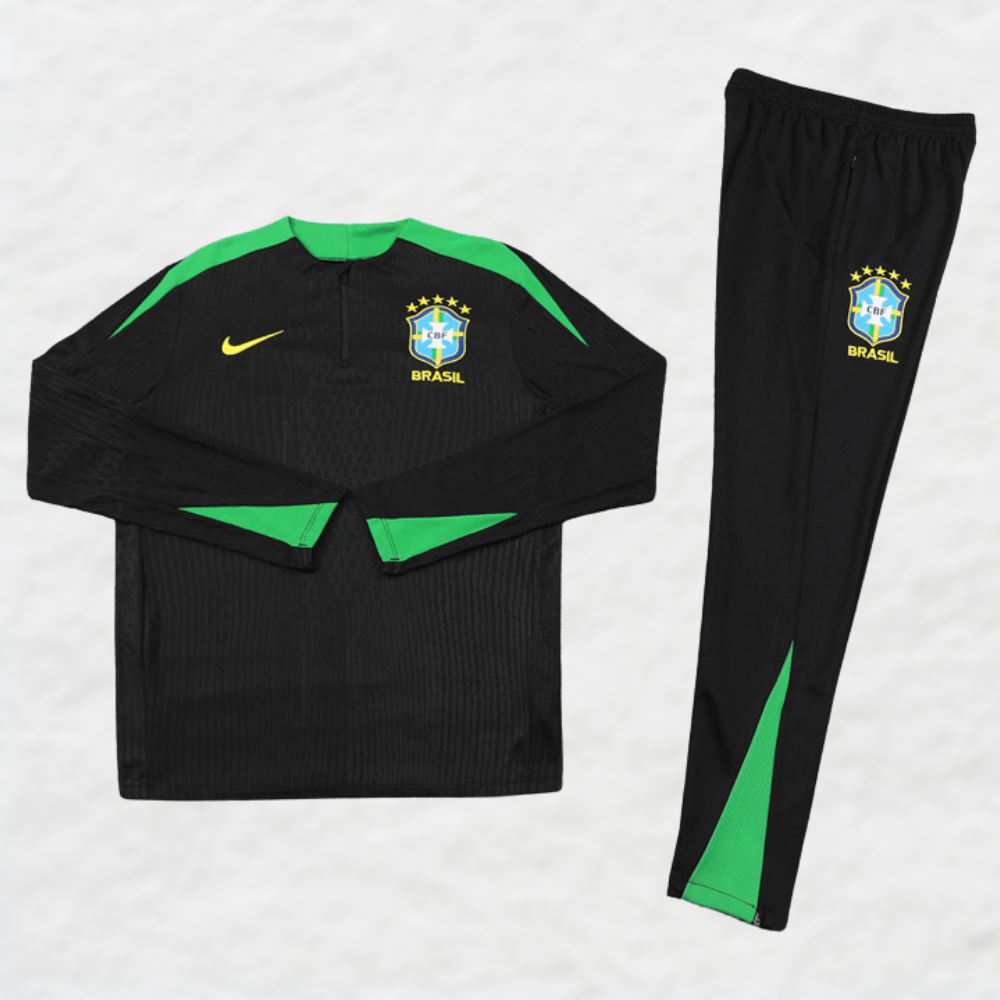 BRAZIL 2024/25 BLACK TRAINING TRACKSUIT - Tracksuit & Jackets - False9Fits