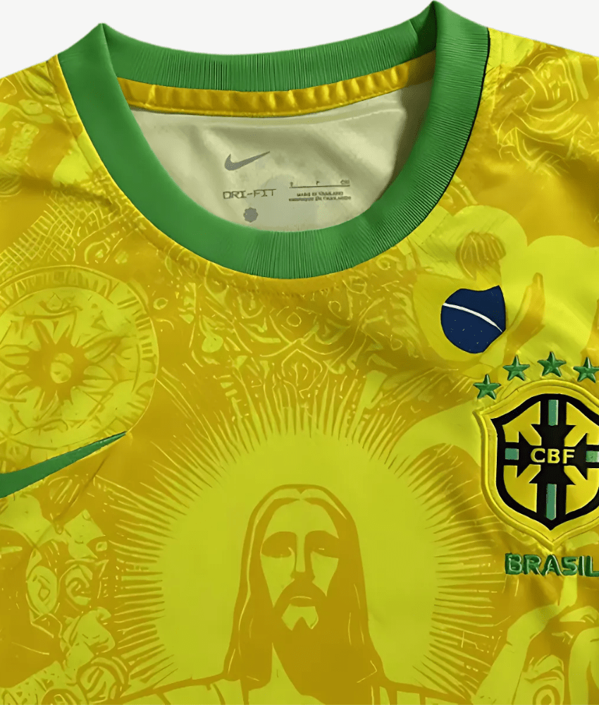 BRAZIL 2024/25 GOLD 'CHRIST THE REDEEMER' SPECIAL EDITION SHIRT-Shirt - False9Fits