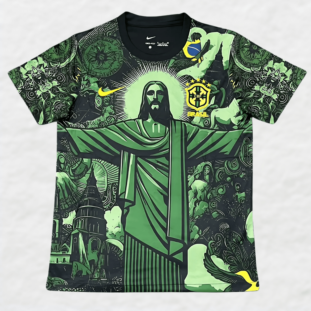 BRAZIL 2024/25 GREEN 'CHRIST THE REDEEMER' SPECIAL EDITION SHIRT-Shirt - False9Fits