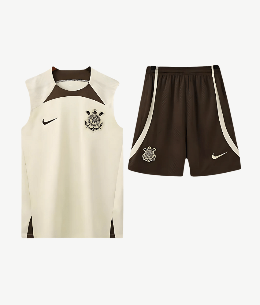 CORINTHIANS 2023 COFFEE/CREAM VEST & SHORTS SET - Vest Set - False9Fits