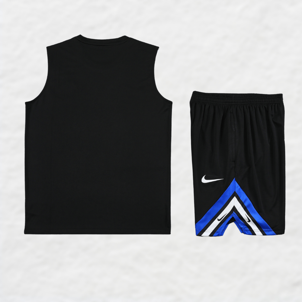 INTER MILAN 2025/26 BLACK 'OLD - SCHOOL' VEST SUMMER SET - Vest Set - False9Fits