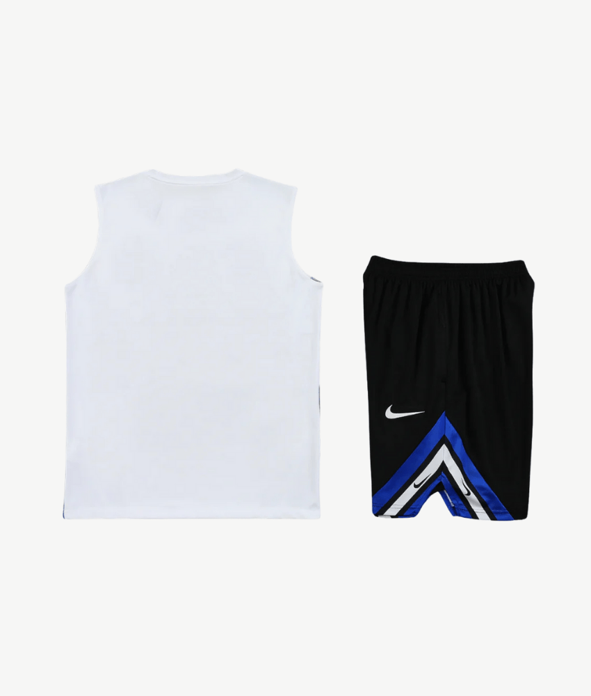 INTER MILAN 2025/26 WHITE 'OLD - SCHOOL' VEST SUMMER SET - Vest Set - False9Fits