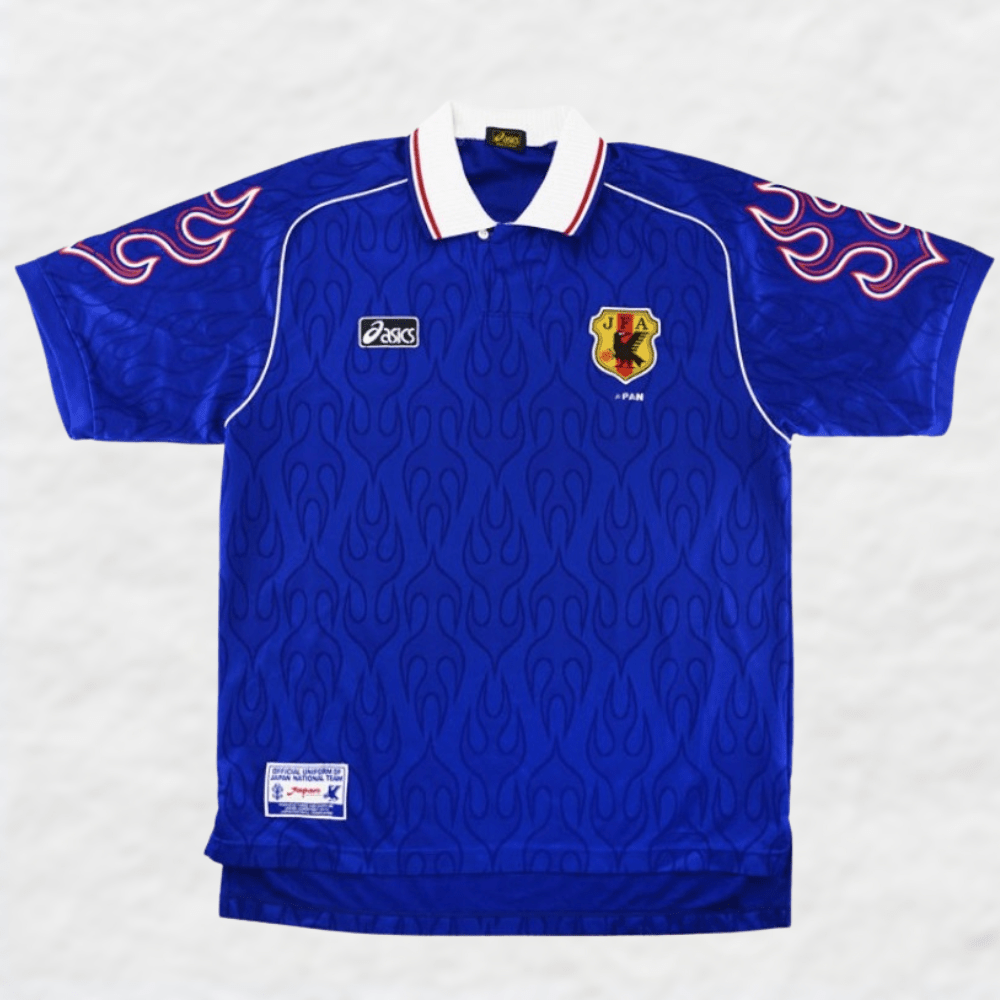 JAPAN 1998 BLUE 'FLAME' RETRO SHIRT-Shirt - False9Fits